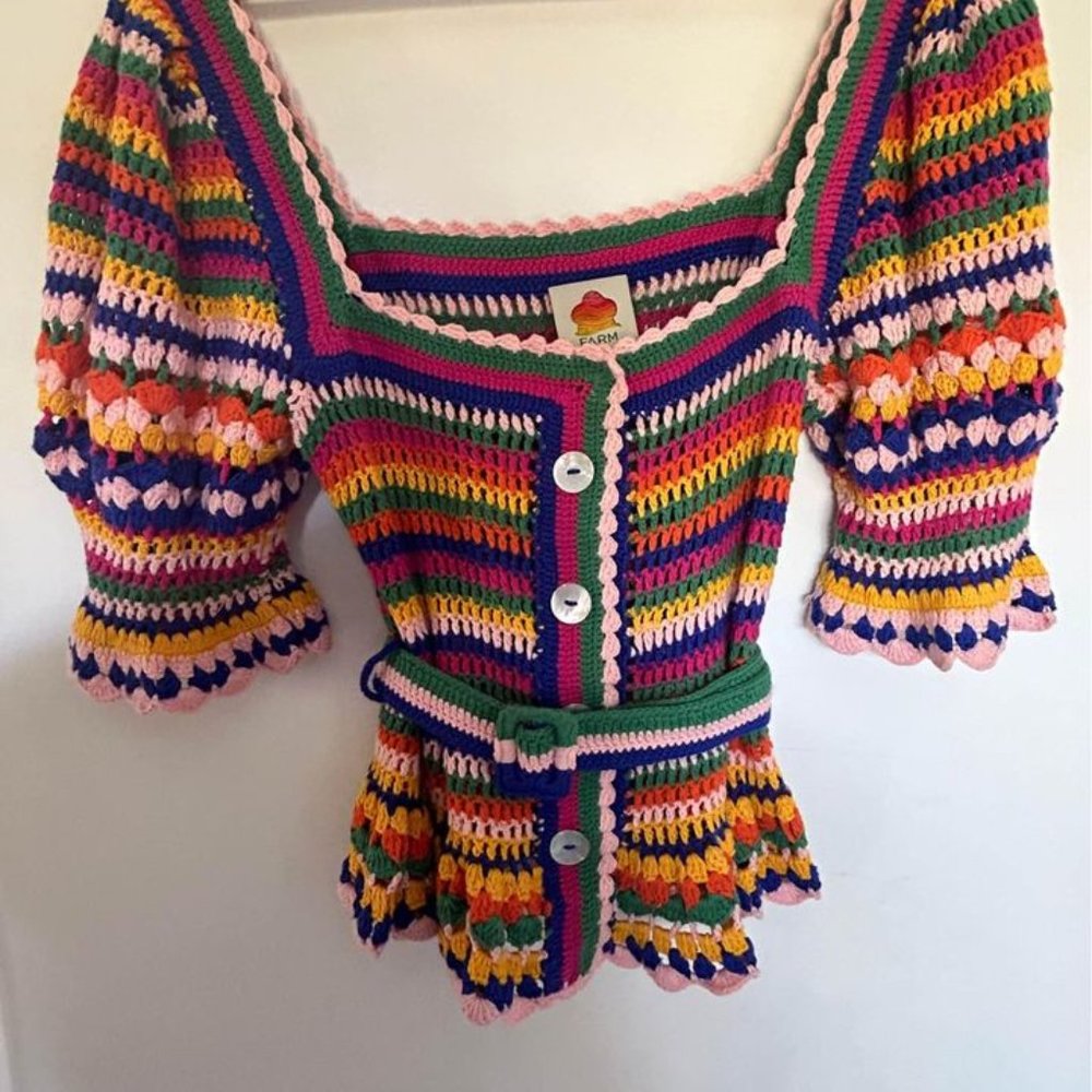 FARM Rio crochet top Size S